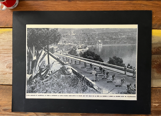 Tour de France print Monaco Vintage 1950s