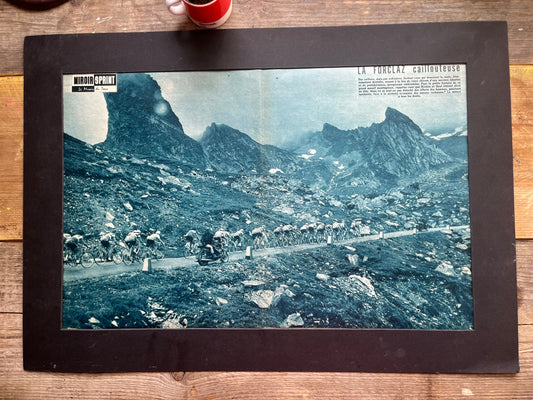Tour de France vintage print  La Forclaz Alps 1959