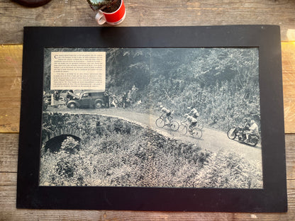Tour de France vintage print  c1959 Gaul / Bahamontes