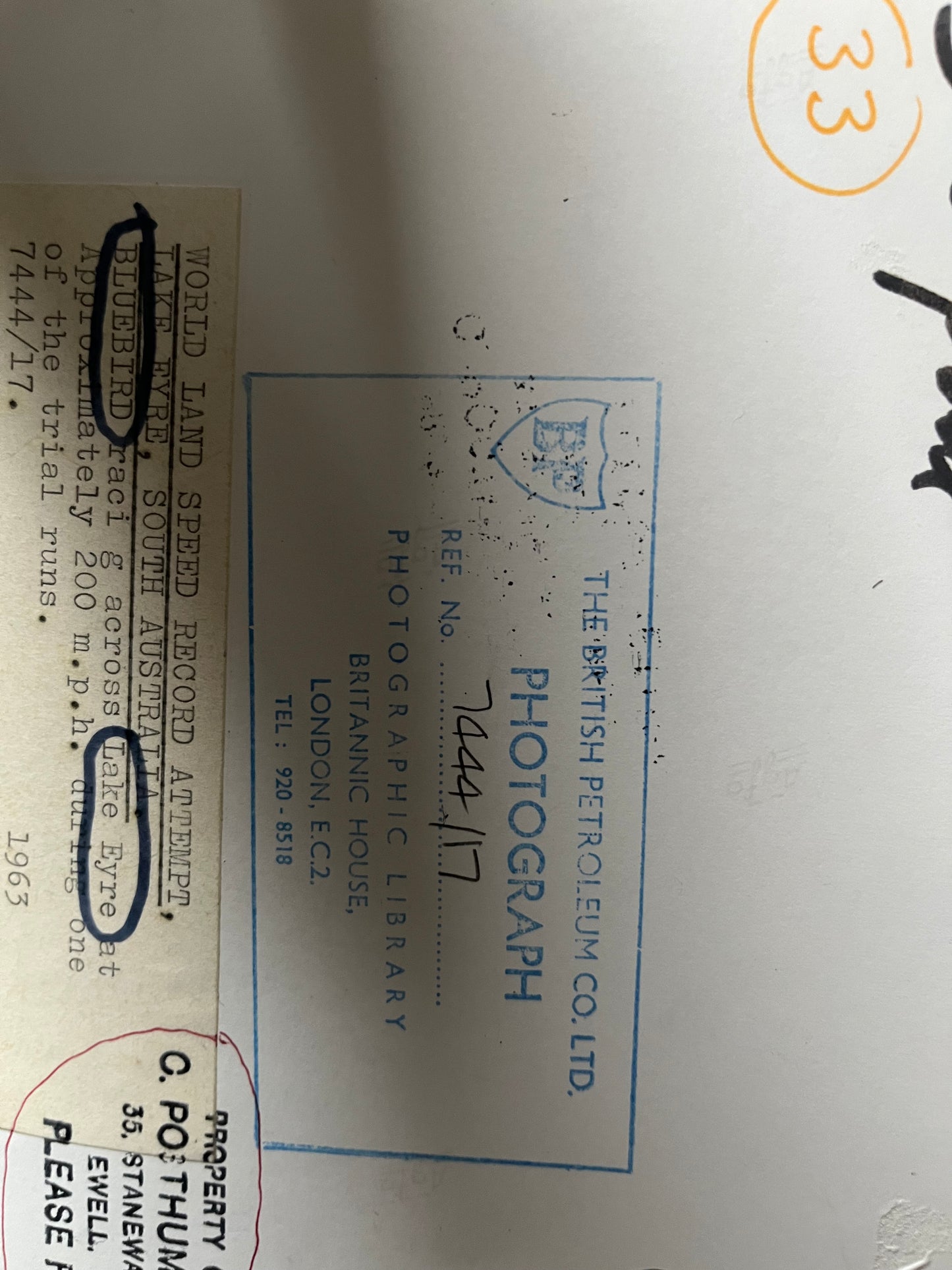 Original press photographs Bluebird 1963 Donald Campbell