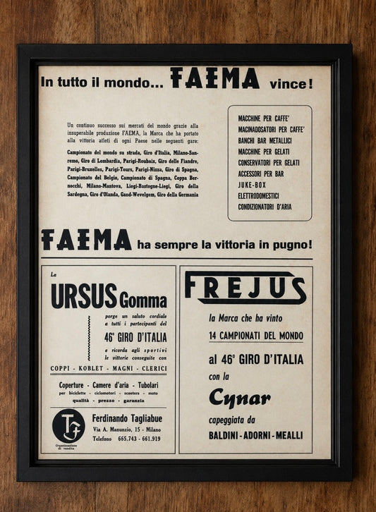 Giro d'italia advertisement 1963