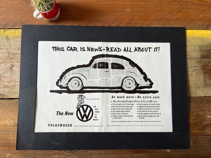 Vintage VW Volkswagen Beetle advertising print - 1960s