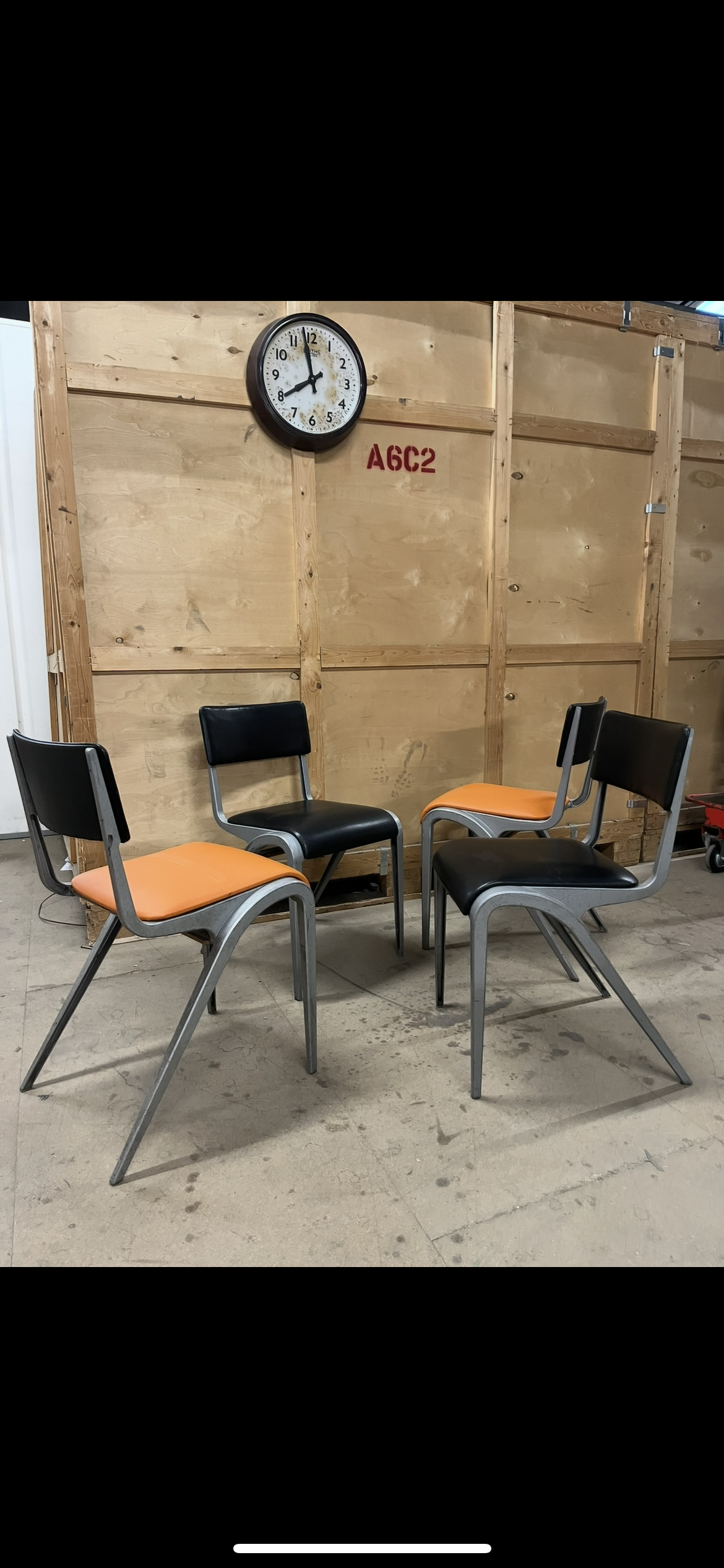 Esavian stacking chairs by James Leonard for ESA set of four