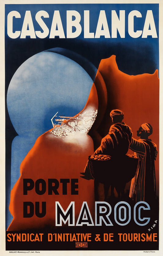 Casablanca, Porte de Maroc  vintage poster c1930s