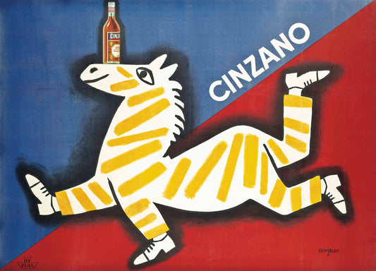 Vintage Advertisement Artwork - Cinzano Zebra 1951 Raymond Savignac