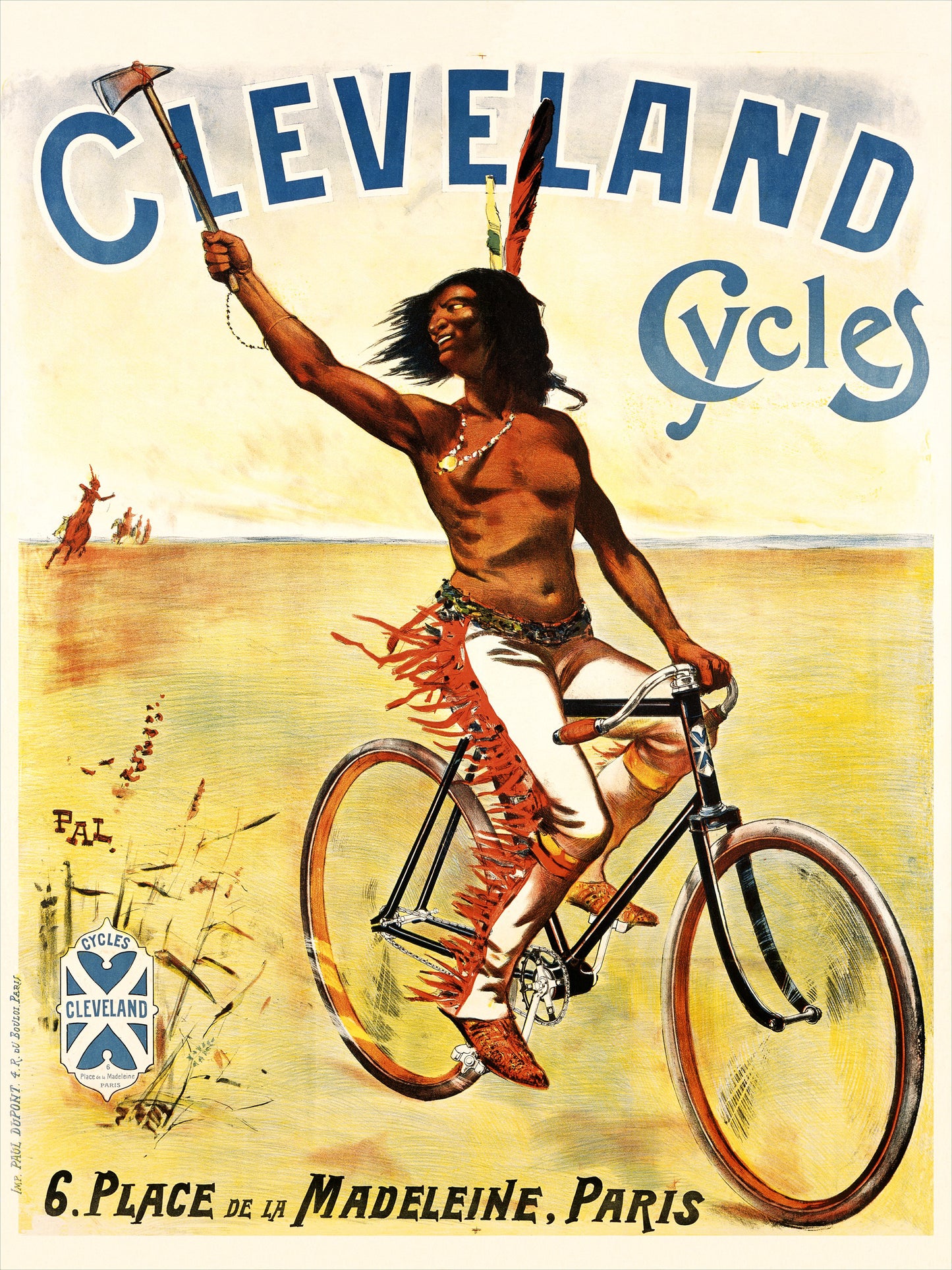 Vintage Cleveland cycles poster by Pal c1888