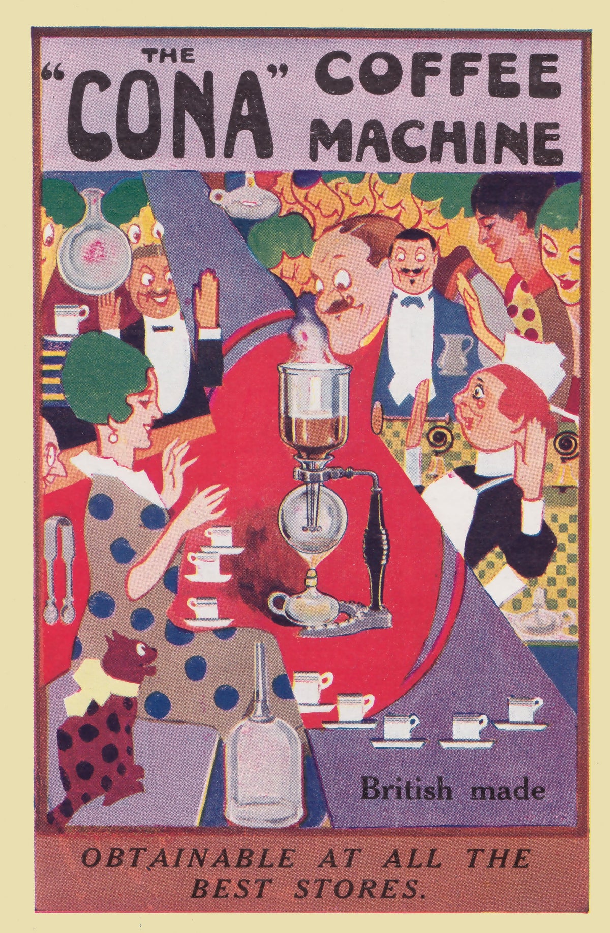 Cona Coffee Machine 1916 | Vintage Advertising Poster
