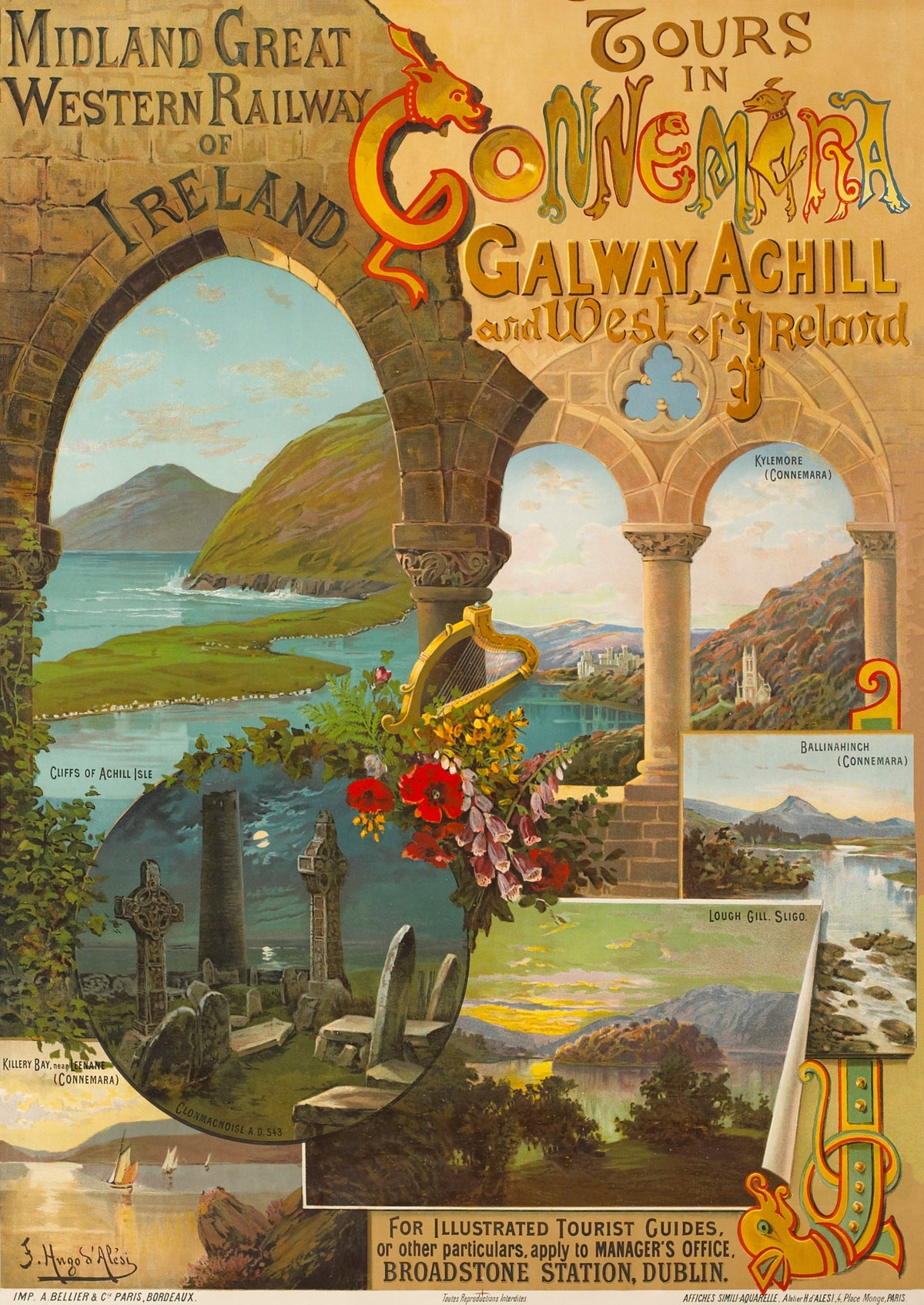 Tours in Connemara c.1900 - Midland Great Western Railway Poster