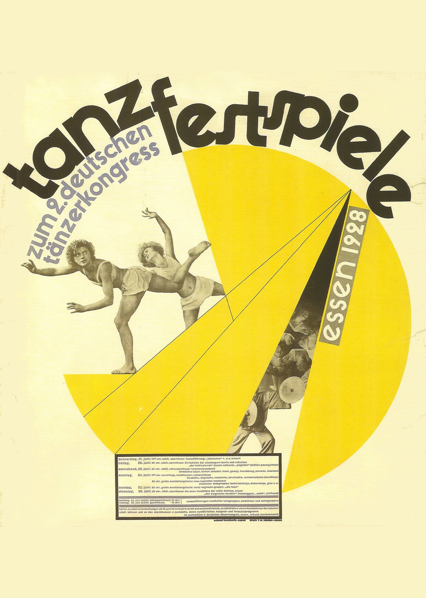 Tanz fest spiele Bauhaus poster c1928