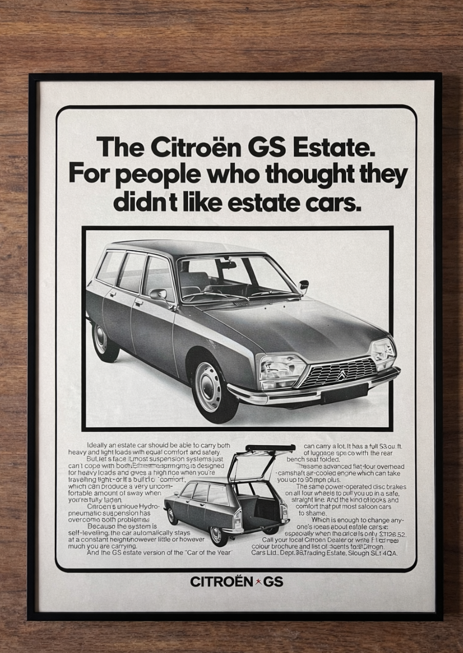 Vintage Citroen GS advertisement 1971