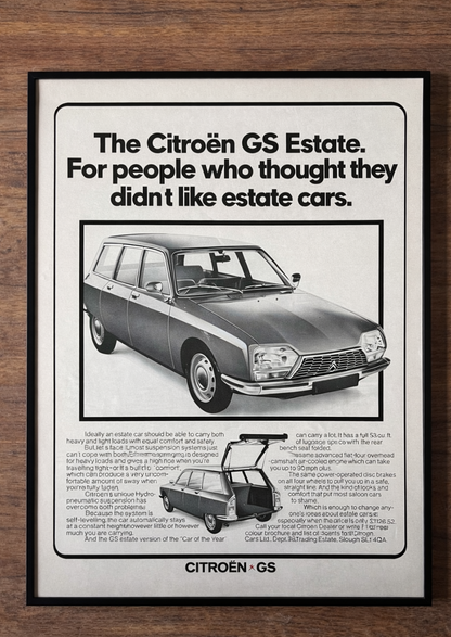Vintage Citroen GS advertisement 1971