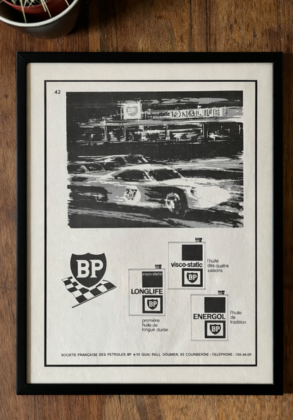 Vintage BP 1960s advertising print - Le Mans 24 hour race