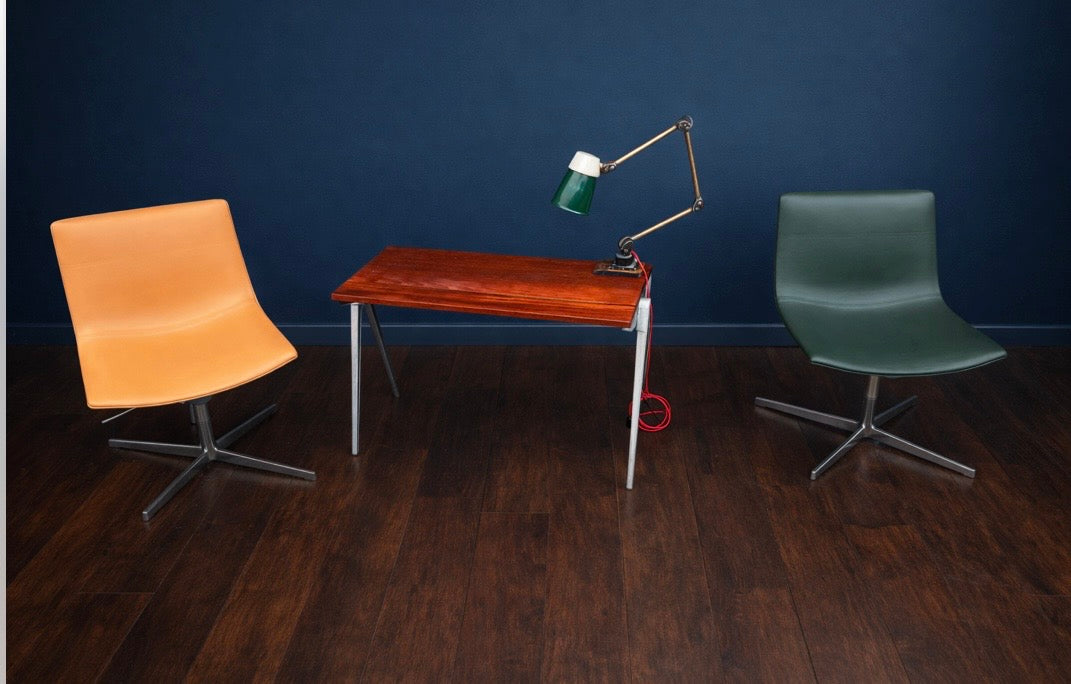 ARPER CATIFA 60 SWIVEL CHAIR STUDIO / OFFICE - GREEN / TAN LEATHER -
