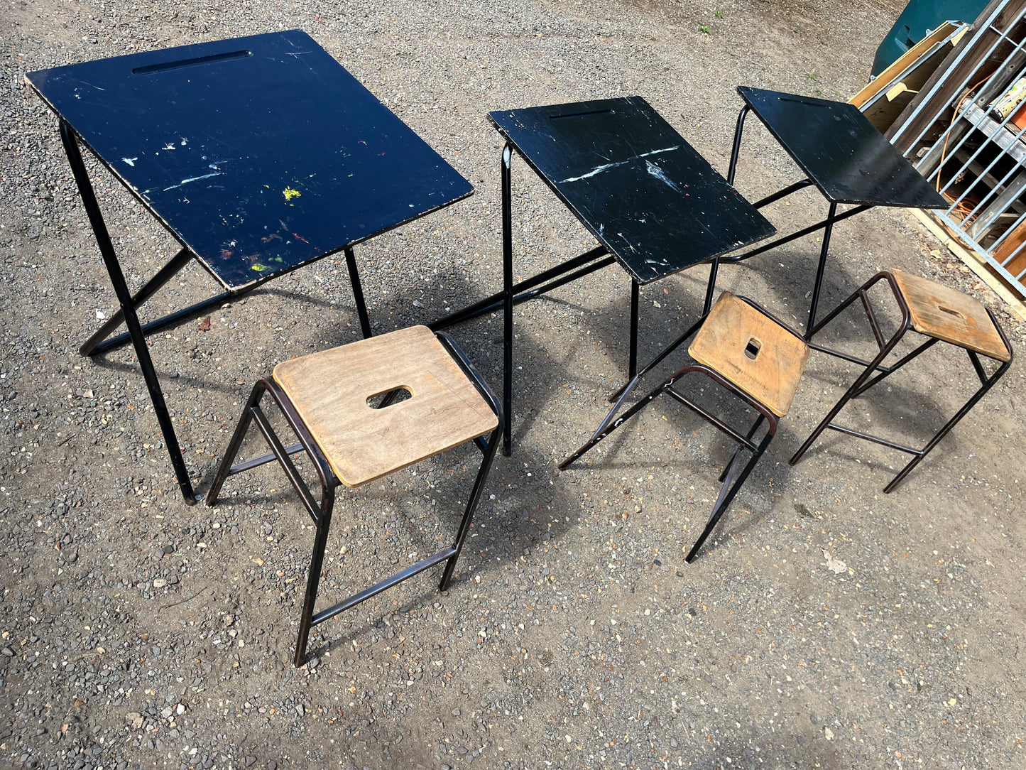 Vintage folding school exam table