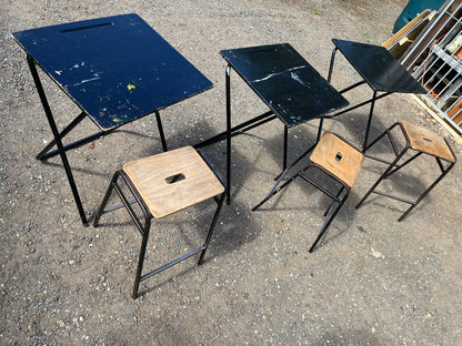 Vintage folding school exam table