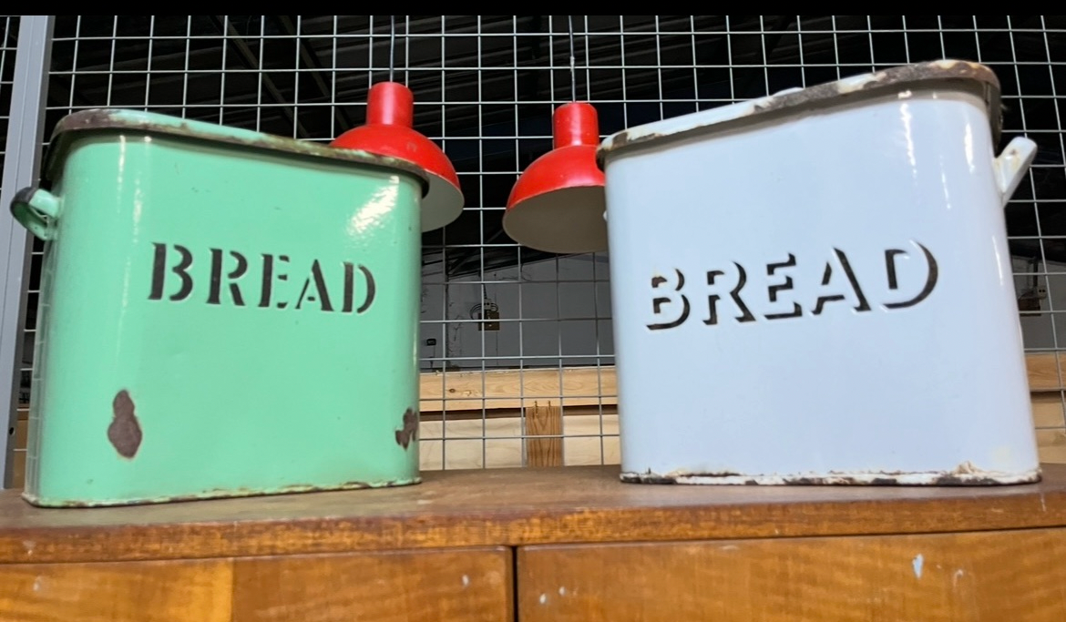 1930s enamel Bread bin White