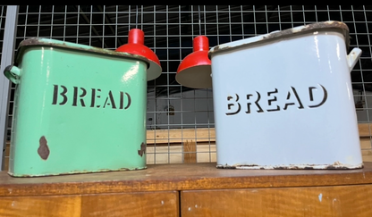 1930s enamel Bread bin White