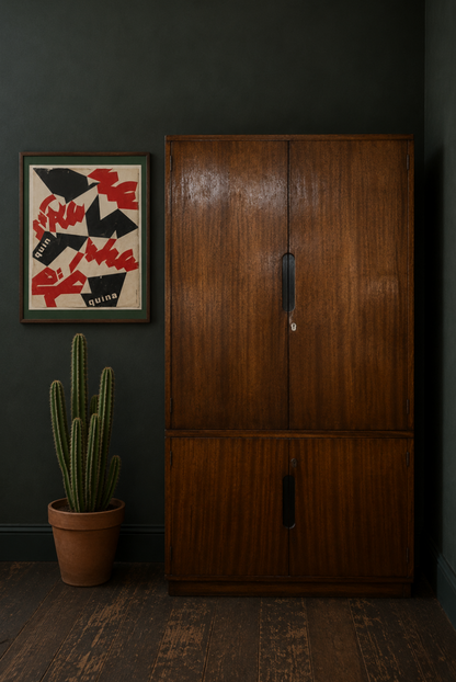 Vintage 1960s brutalist School Iroko cupboard Mid Century By Enham