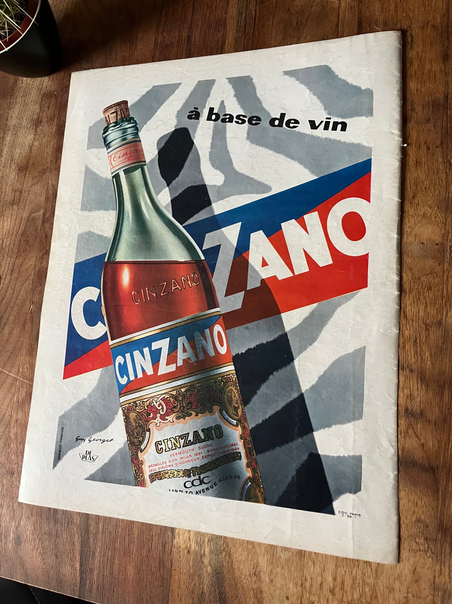 Cinzano Vermouth, Vintage Advertising Print -1950s