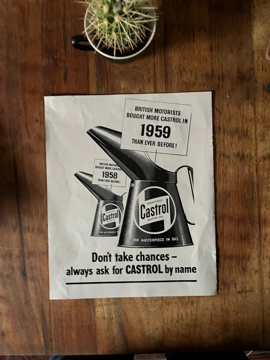 Vintage Castrol advertisement 1959