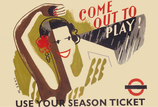 Vintage Advertising Poster - London Transport, “Come out to play - use your season ticket” c1930s