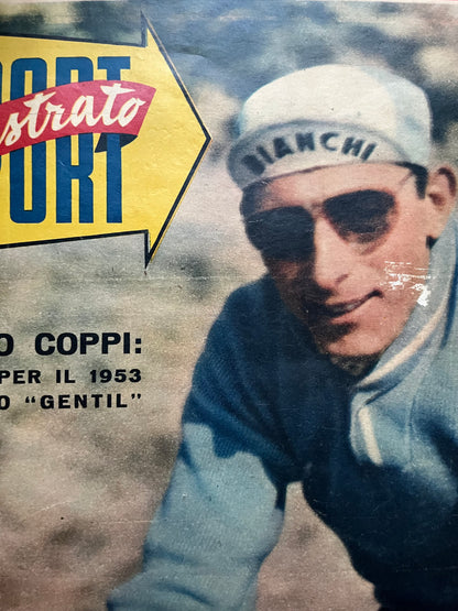 (Vintage Cycling Print - Fausto Coppi 1953