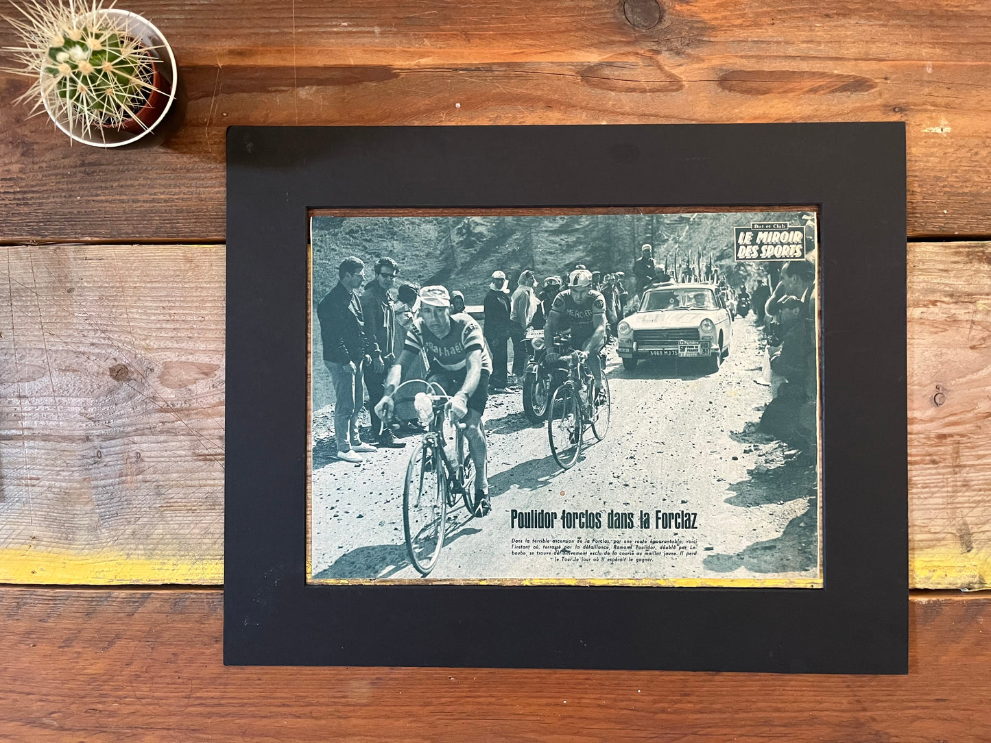 Vintage Cycling Print - Raymond Poulidor, Tour de France, Col de la Forclaz 1963