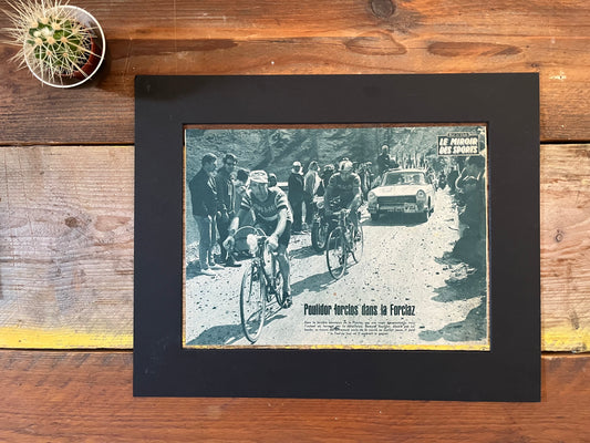 Vintage Cycling Print - Raymond Poulidor, Tour de France, Col de la Forclaz 1963