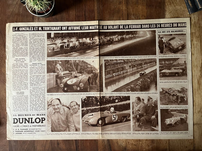 Le Mans Vintage motor racing magazine print original c1954