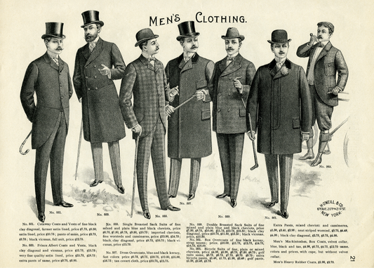 H. O'Neill & Co. Vintage Mens clothing advertisement poster 1897