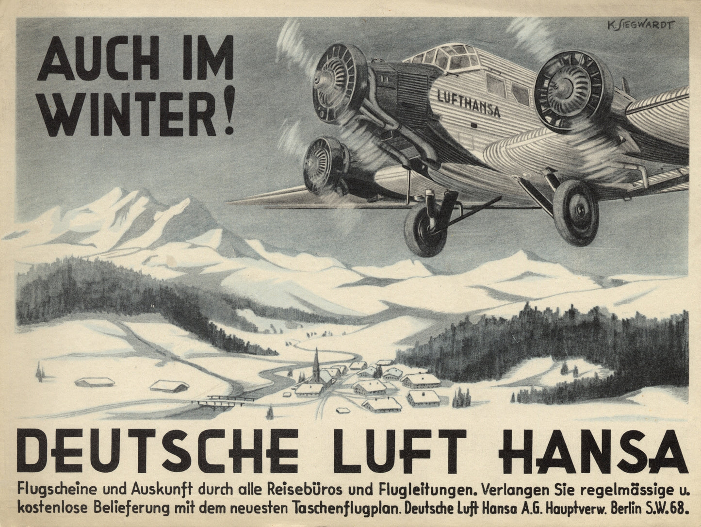 Deutsche Luft Hansa 1931 vintage poster