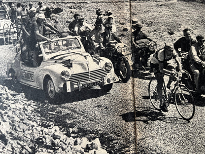 Mont Ventoux vintage cycling print 1951 Louison Bobet