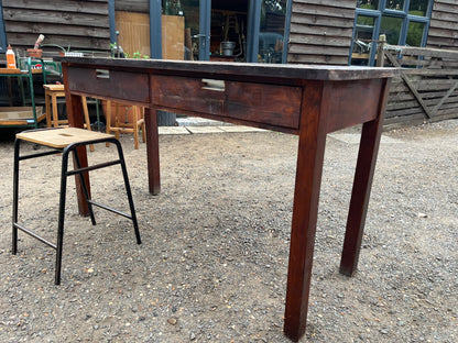 Iroko science lab table / desk from Smithdon school brutalist design c1954