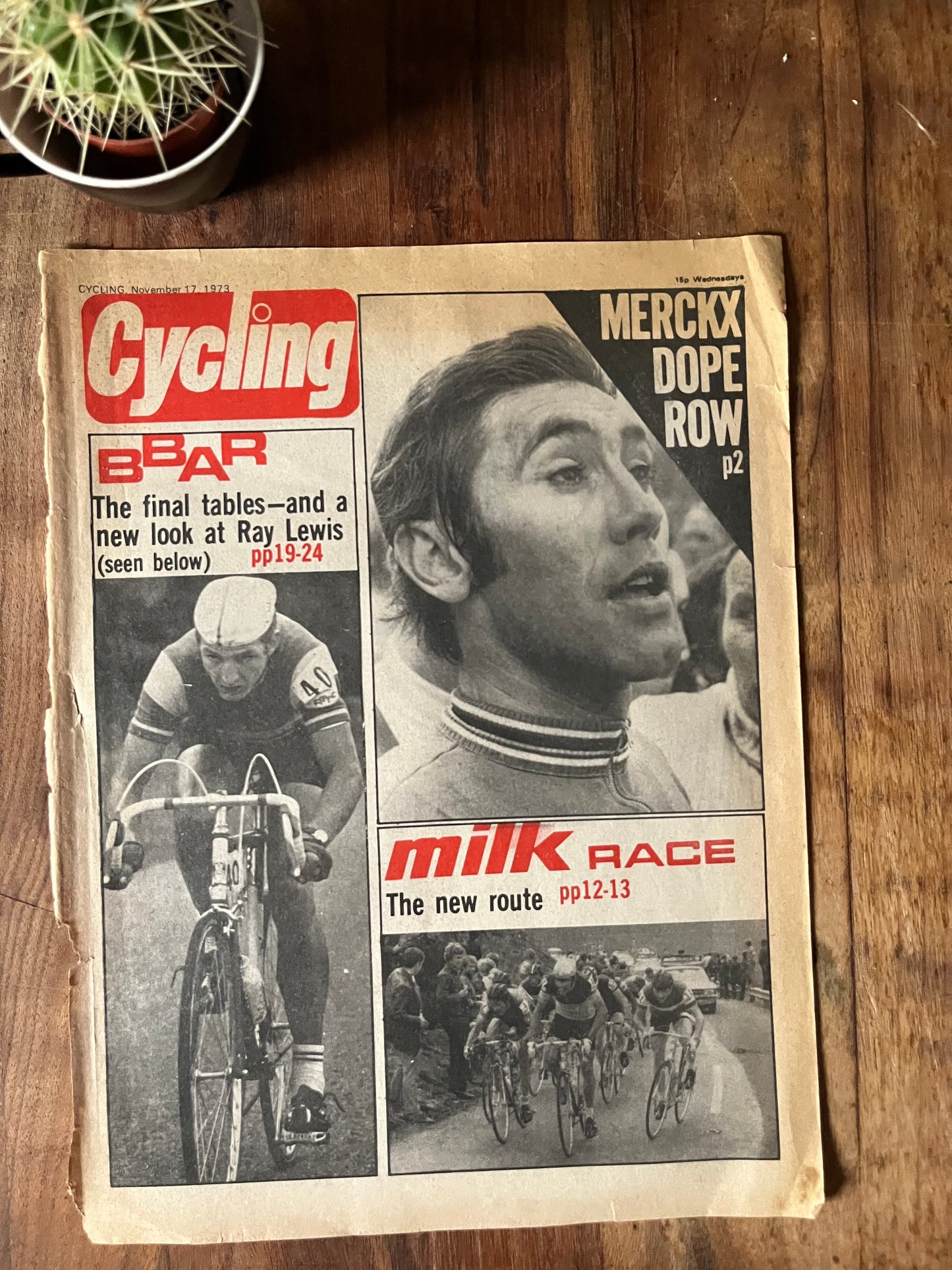 Eddy Merckx vintage cycling print 1973