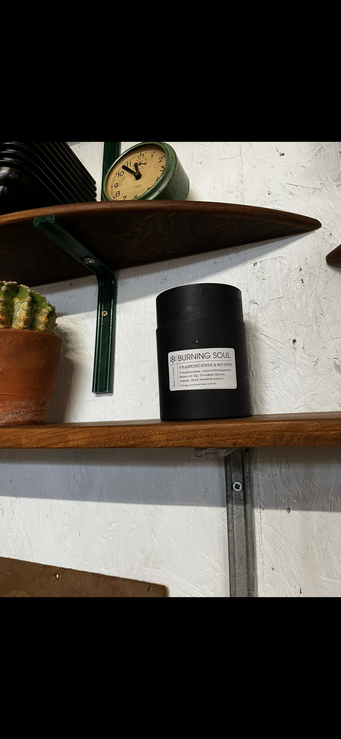 Custom made reclaimed elm shelving