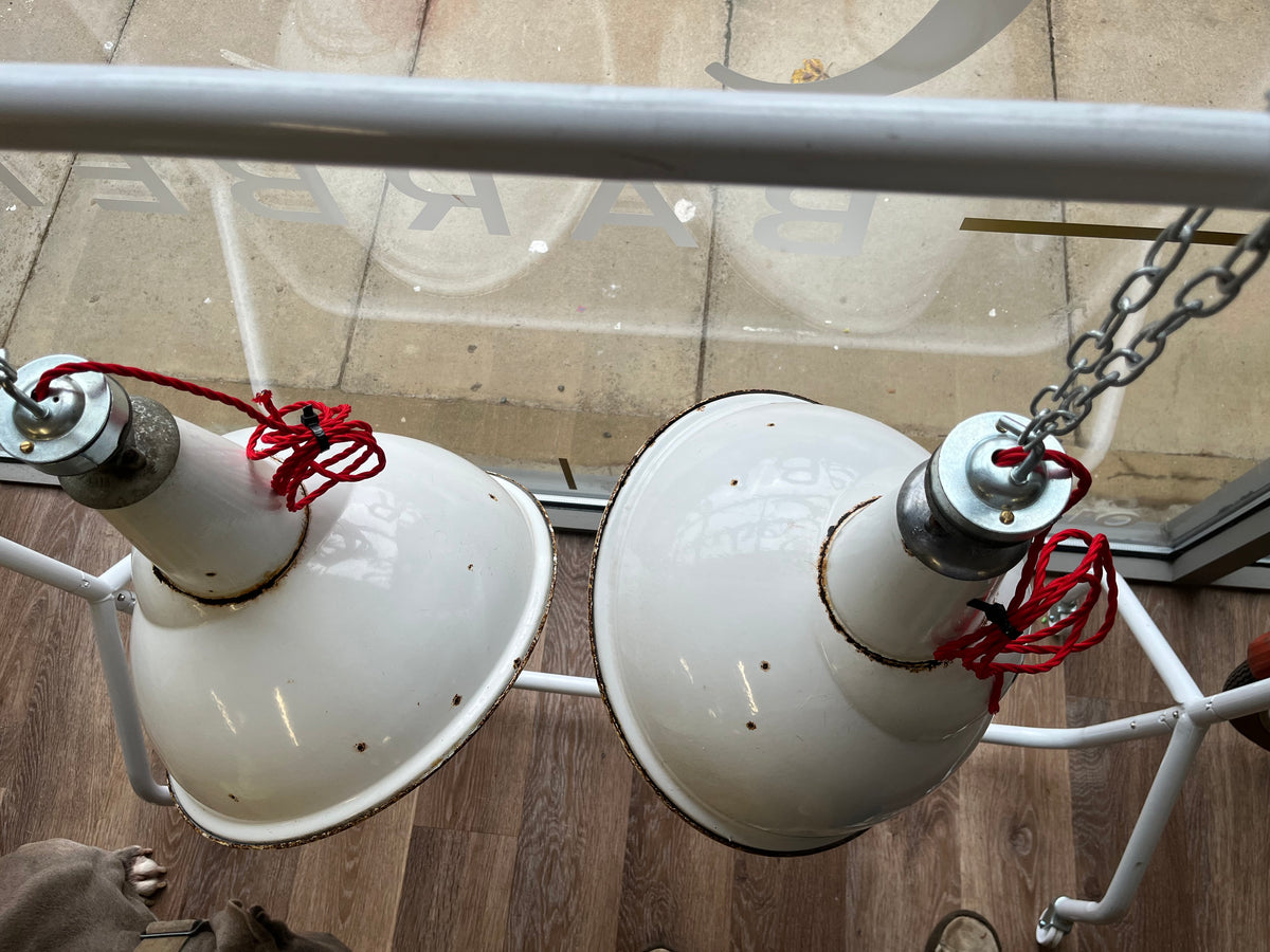 Vintage Parabolic  Factory Lamp Shades - Benjamin 1930s/40s large 43cm diameter (PAIR)