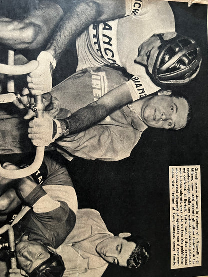 Vintage Cycling Print - Fausto Coppi Gino Bartali 1953 Pista