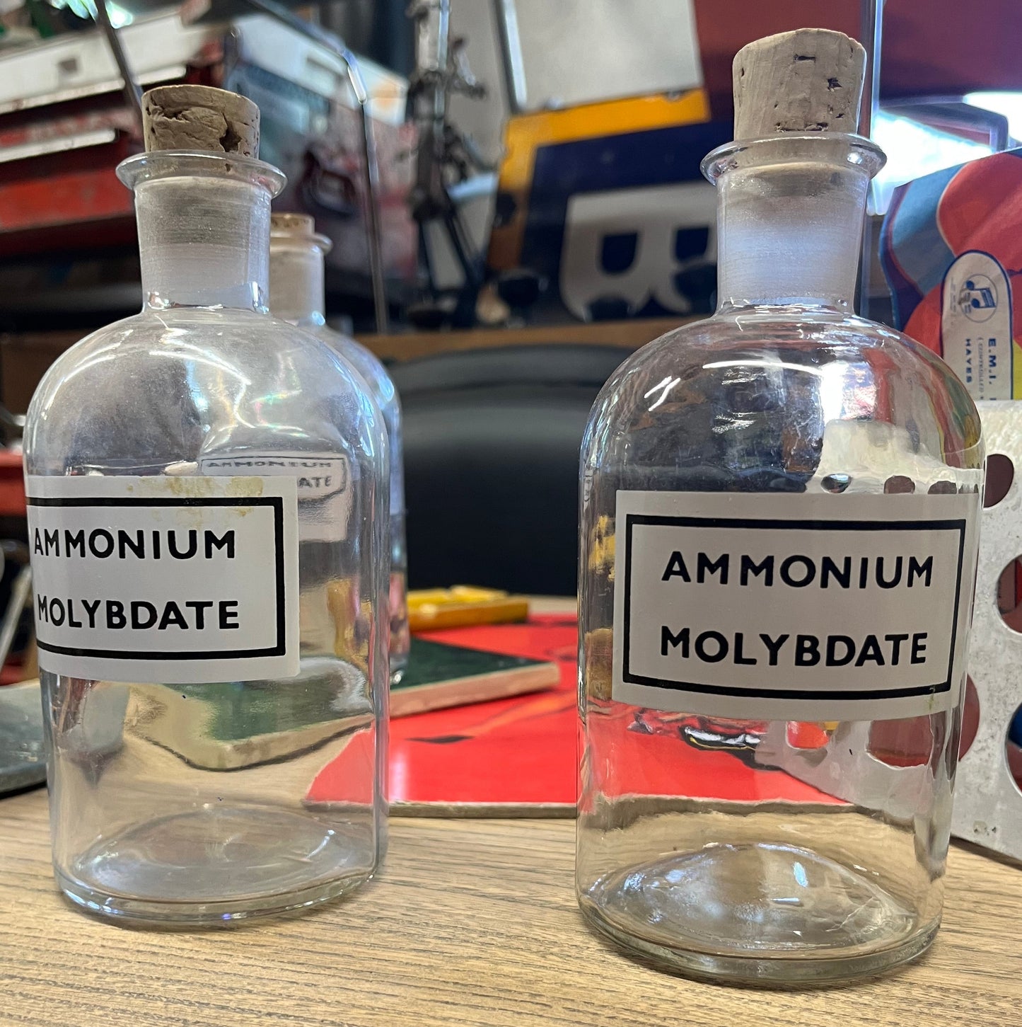Vintage Ammonium Molybdate chemical bottle / Vase - 36 available