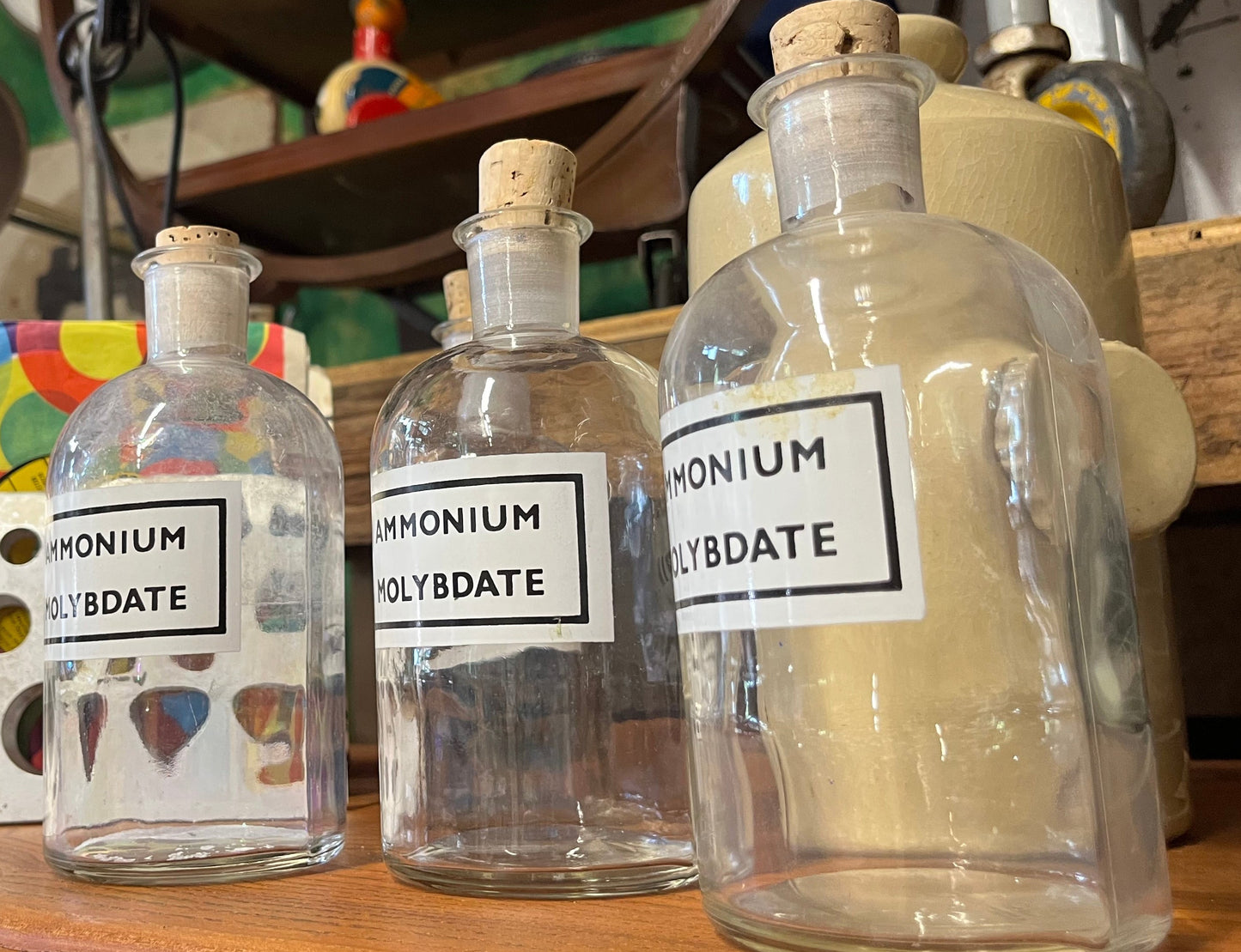 Vintage Ammonium Molybdate chemical bottle / Vase - 36 available