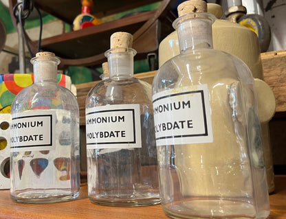Vintage Ammonium Molybdate chemical bottle / Vase - 36 available