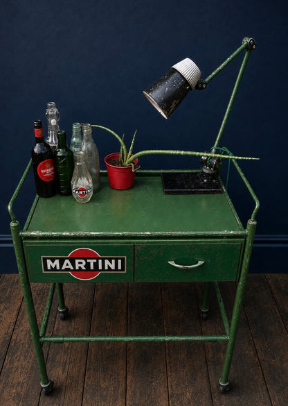 Vintage Martini logo drinks trolley ex medical