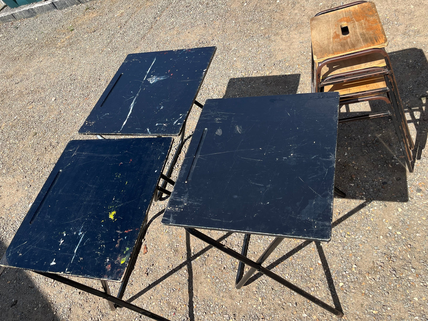 Vintage folding school exam table