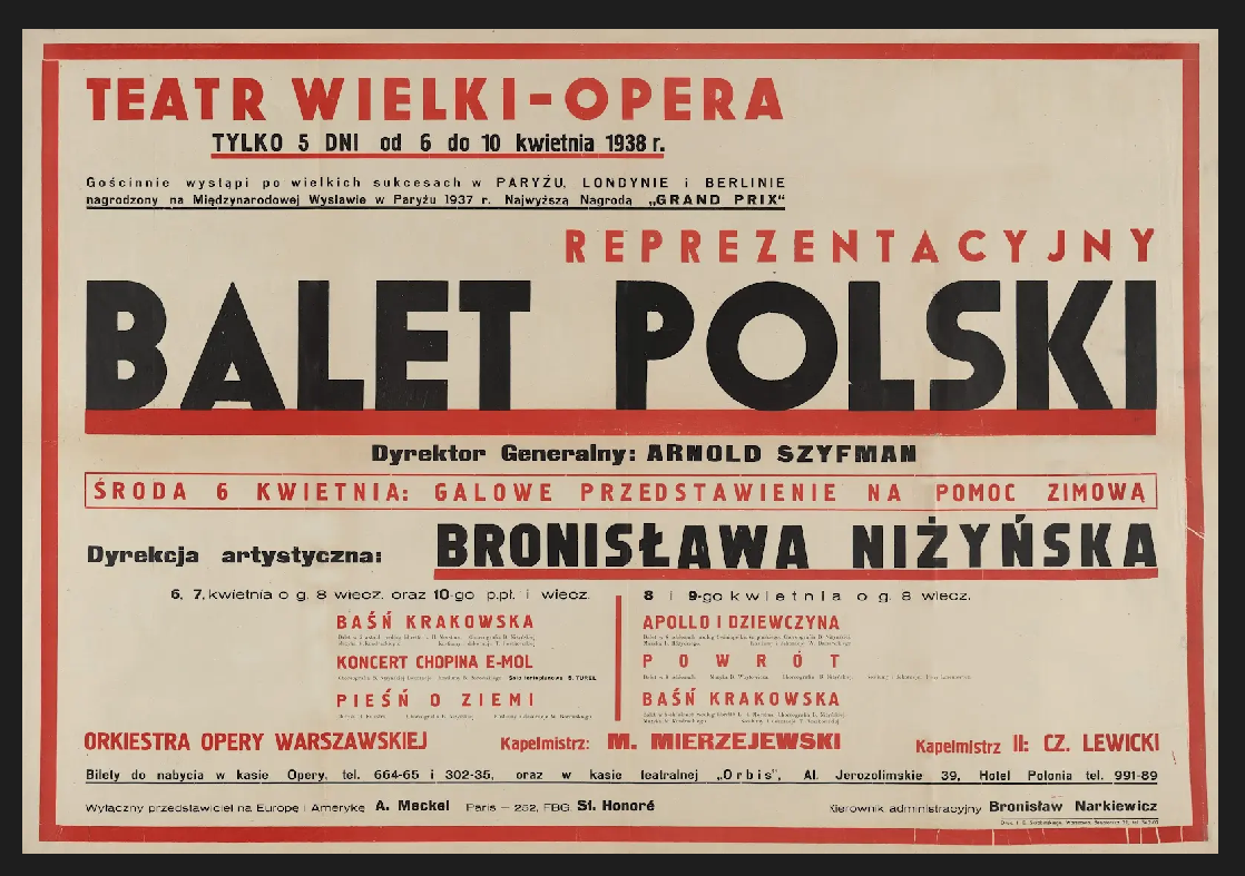 Balet Polski vintage advertising poster c1930