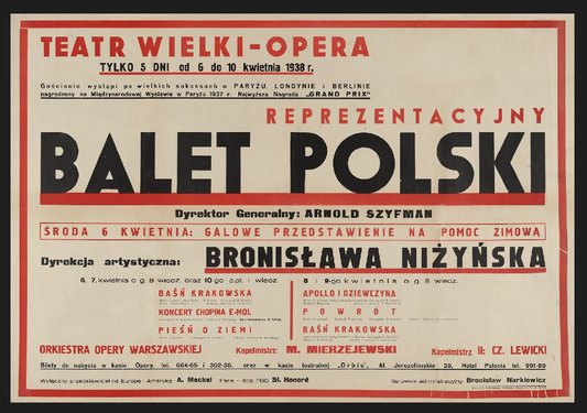 Balet Polski vintage advertising poster c1930