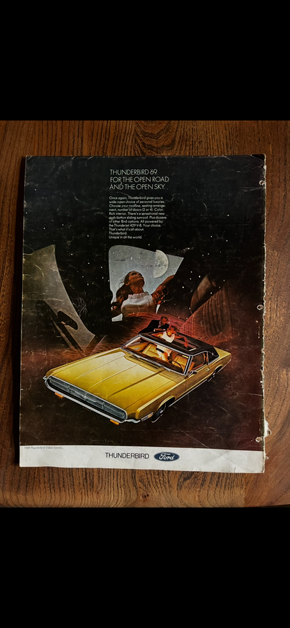 Vintage Ford Thunderbird 1969 advertising print