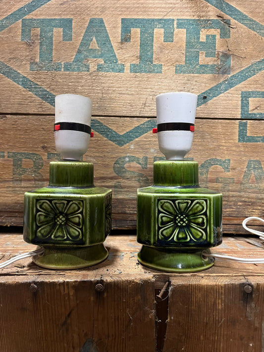 Holkham pottery ceramic lamps c1960s - pair