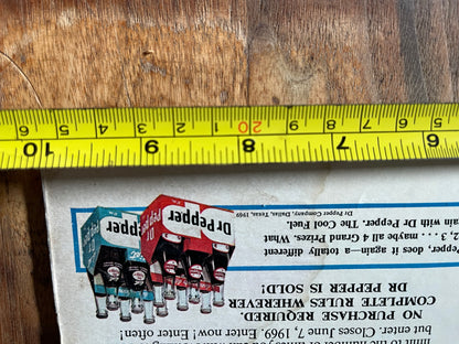 Vintage Dr Pepper 1969 car racing advertising print Indianapolis 500 / Riverside