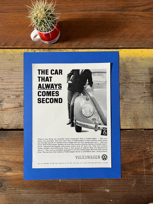 Vintage VW Volkswagen Beetle advertising print - 1960s