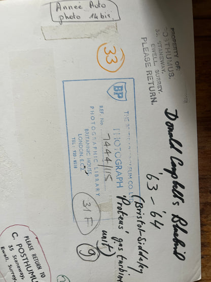 Original press photographs Bluebird 1963 Donald Campbell