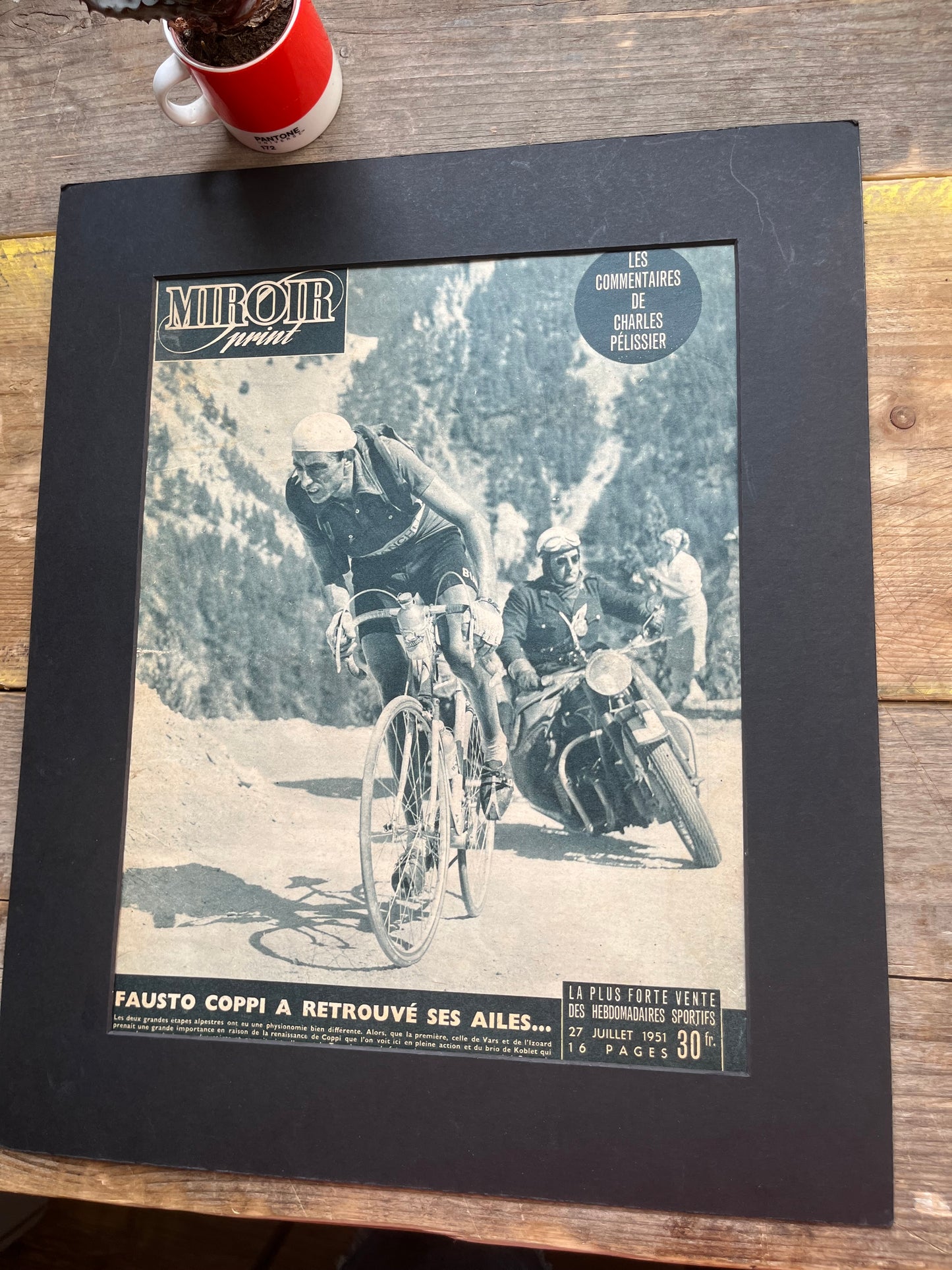 Vintage Cycling Print - Fausto Coppi Bianchi 1951